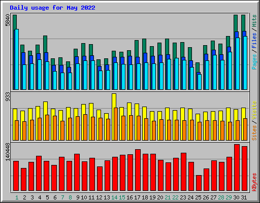 Daily usage for May 2022