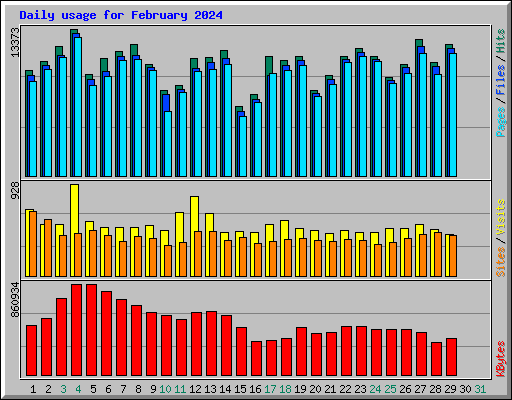 Daily usage for February 2024