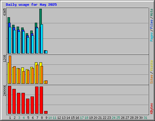 Daily usage for May 2025