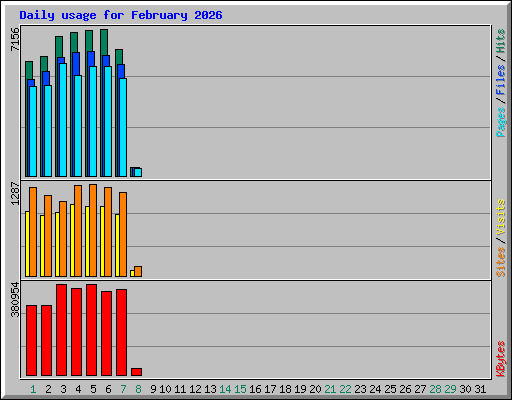 Daily usage for February 2026