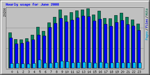 Hourly usage for June 2008