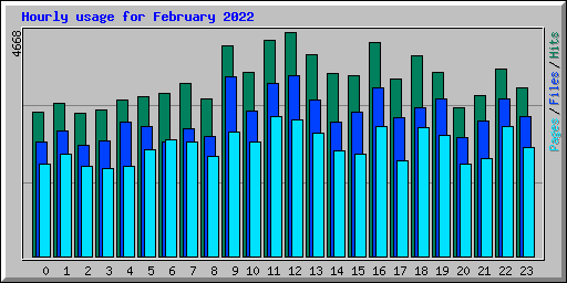 Hourly usage for February 2022