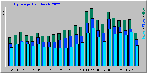 Hourly usage for March 2022