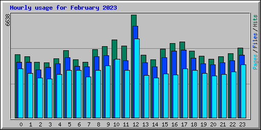 Hourly usage for February 2023