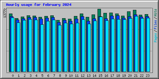 Hourly usage for February 2024