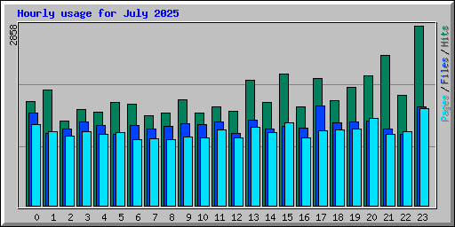 Hourly usage for July 2025