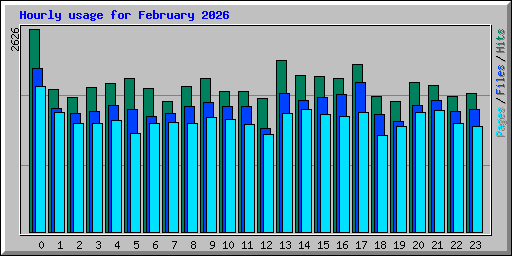 Hourly usage for February 2026